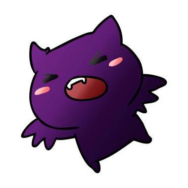 Degrade çizgi film illüstrasyon kawaii şirin yarasa