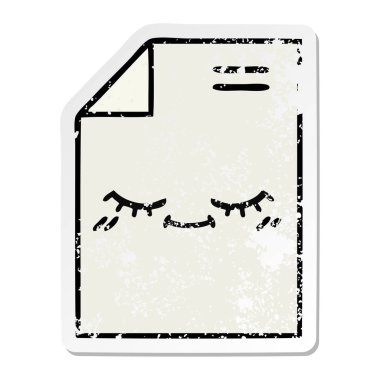 sevimli çizgi kağıdın sıkıntılı etiket 