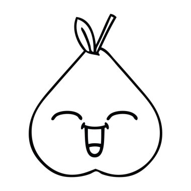 yeşil armut çizim karikatür