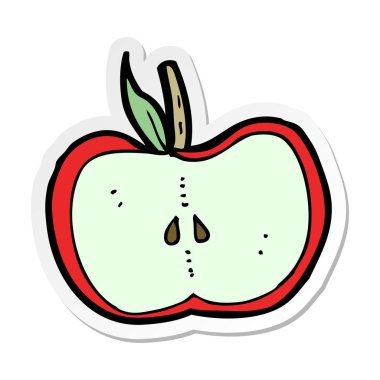 etiket bir karikatür Apple yarısı