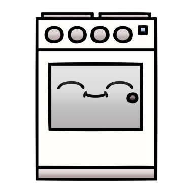 Degrade gölgeli karikatür bir mutfak fırın