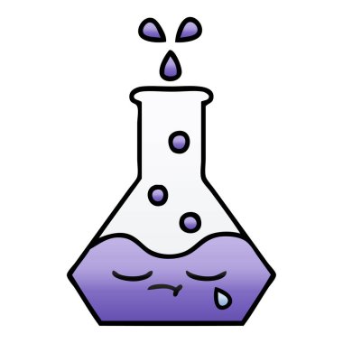 bilim bir beher gradyan gölgeli karikatür