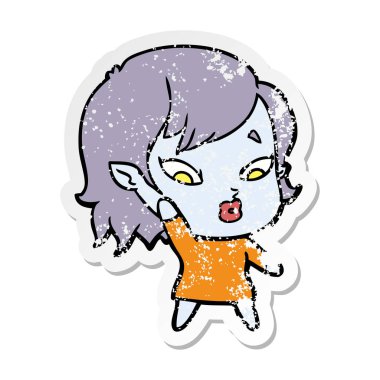 sevimli çizgi vampir kız sıkıntılı etiket