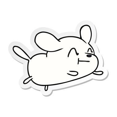 etiket çizgi film illüstrasyon kawaii şirin bir köpek