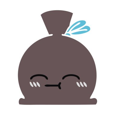 düz renk retro karikatür çuval