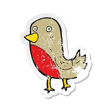 bir çizgi film Robin Retro sıkıntılı etiket