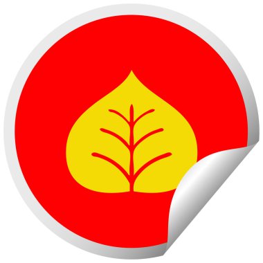 dairesel peeling etiket çizgi film sonbahar yaprak