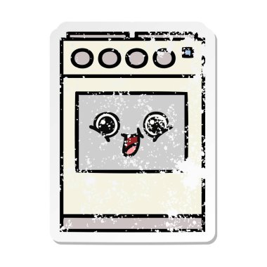 sevimli çizgi mutfak fırın sıkıntılı etiket