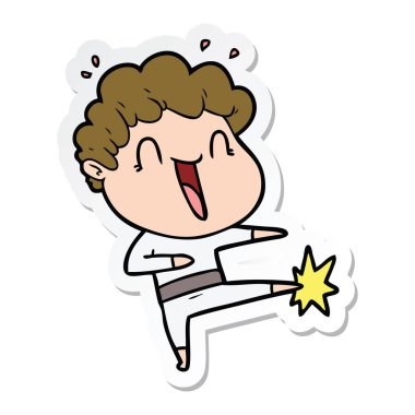 etiket karikatür mutlu bir adamın