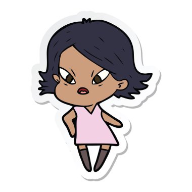 etiket bir karikatür kadın vurguladı