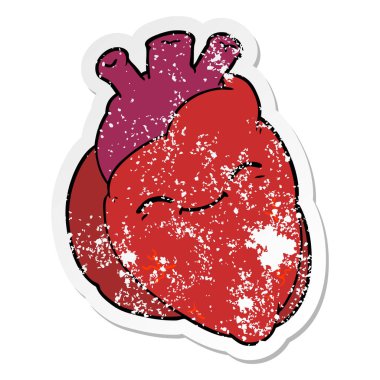 bir karikatür mutlu kalp sıkıntılı etiket