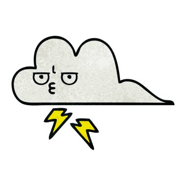 Retro grunge doku çizgi film thunder bulut