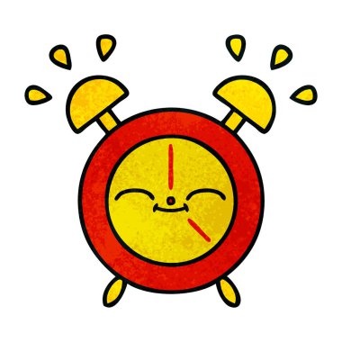Retro grunge doku karikatür bir çalar saat