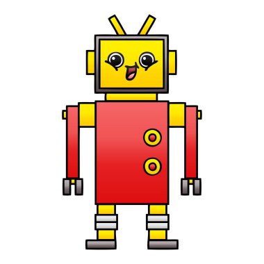 Degrade gölgeli karikatür robot