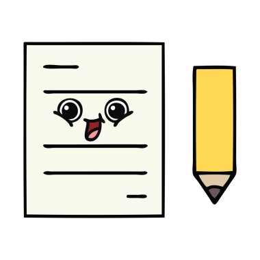 sevimli çizgi test kağıt