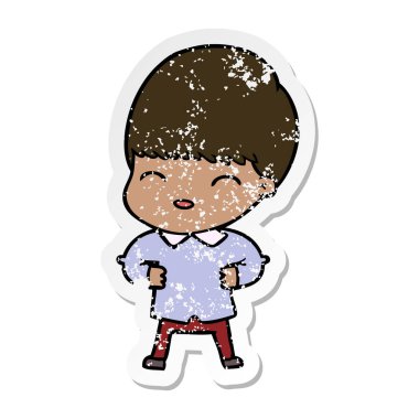 bir mutlu çizgi film çocuk sıkıntılı etiket