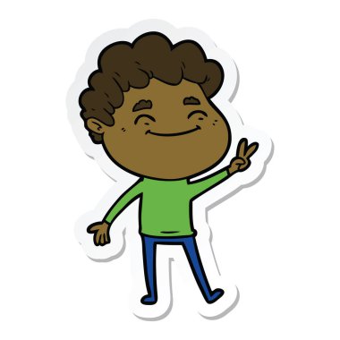 etiket bir karikatür dostça adam