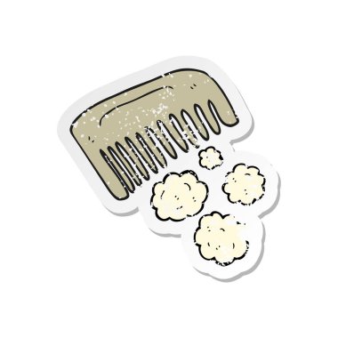 bir çizgi film tarak Retro sıkıntılı etiket