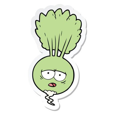 etiket bir karikatür kök sebze