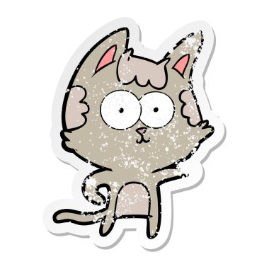 işaret mutlu karikatür kedi sıkıntılı etiket