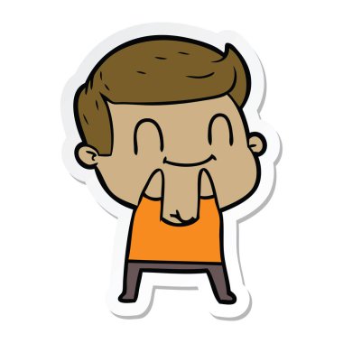 etiket bir karikatür dostça adam