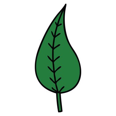 sevimli çizgi yeşil yaprak