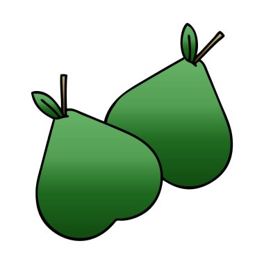 Degrade gölgeli karikatür bir armut