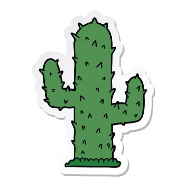 etiket bir karikatür kaktüs