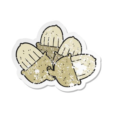 bir çizgi film meşe palamutları Retro sıkıntılı etiket