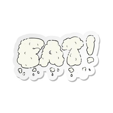 bir çizgi film şişman sembol Retro sıkıntılı etiket