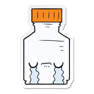 etiket, bir çizgi film hap kavanozu