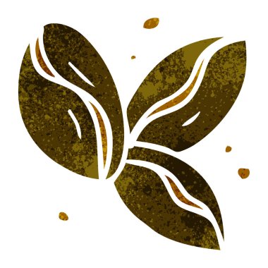 elle çizilmiş retro karikatür doodle üç kahve fasulye