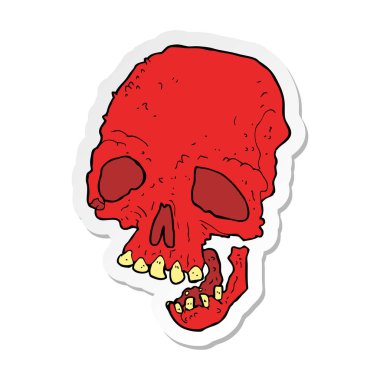 etiket bir çizgi film ürkütücü kafatası