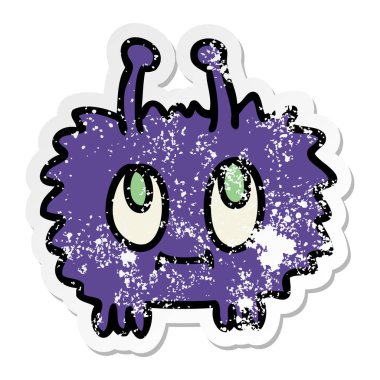 ilginç bir el sıkıntılı etiket çizgi film uzaylı çizilmiş