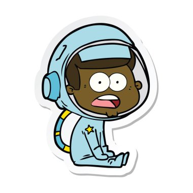 etiket bir karikatür astronot şaşırttı