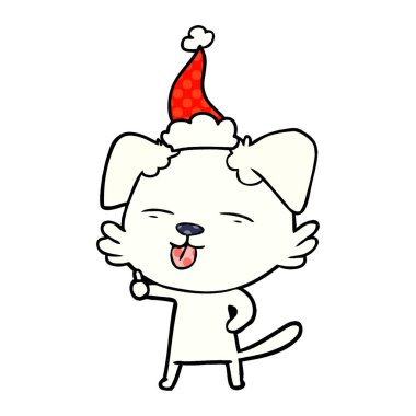 çizgi roman tarzı resimde dil weari yapışmasını bir köpek