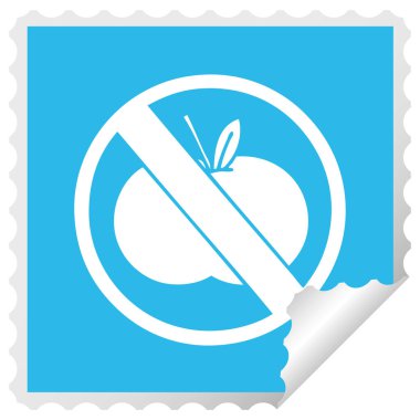 kare etiketi karikatür peeling meyve yok izin işaret