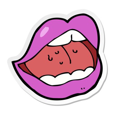etiket bir karikatür pembe ağız