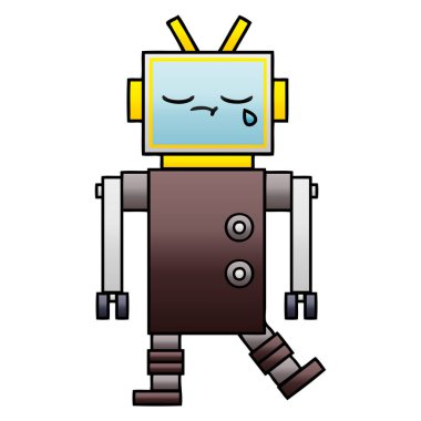 bir robot degrade gölgeli çizgi film