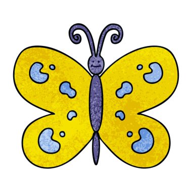 el çekilmiş ilginç karikatür kelebek