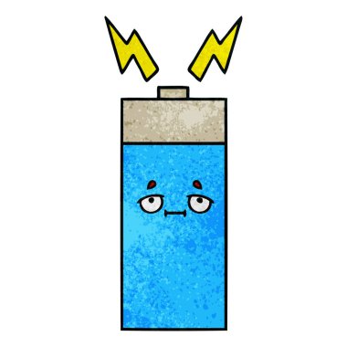 Retro grunge doku karikatür pil