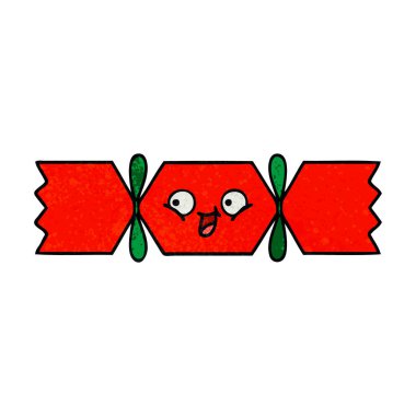 Retro grunge doku karikatür bir Noel fişeği