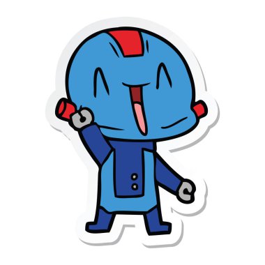 bir çizgi film robot Sticker