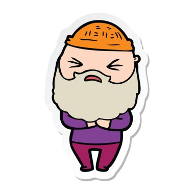 sakallı bir çizgi film adam etiketi