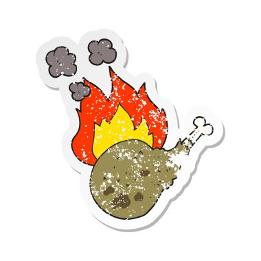 Retro etiket et pişmiş bir karikatür sıkıntılı