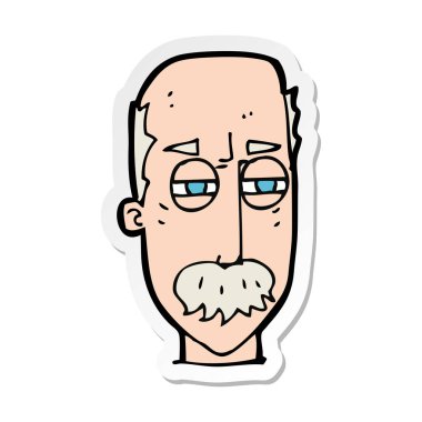 yaşlı adam etiket bir karikatür rahatsız