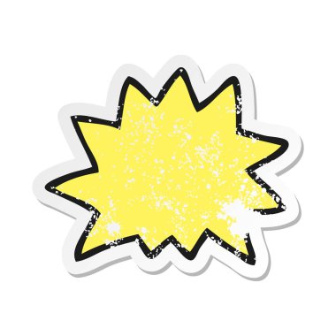 bir çizgi film patlaması sembolü Retro sıkıntılı etiket