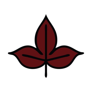 sevimli çizgi bir sonbahar yaprak