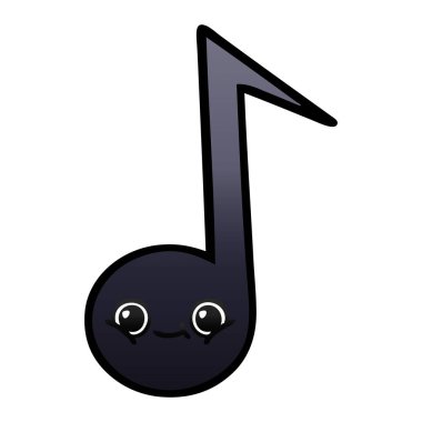 bir nota degrade gölgeli karikatür