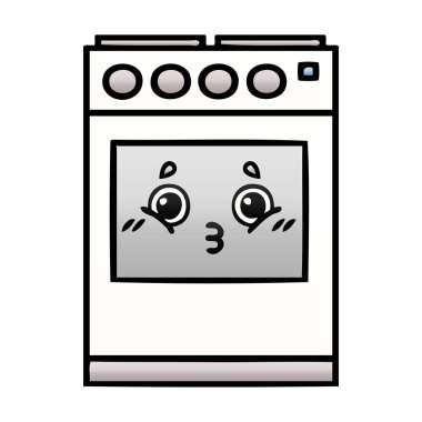 Degrade gölgeli karikatür bir mutfak fırın